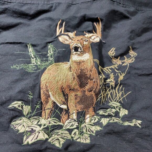 Redhead Shirt Mens XL Long Sleeve Button Up Pockets Deer Graphic Oxford Hunting - Picture 6 of 7